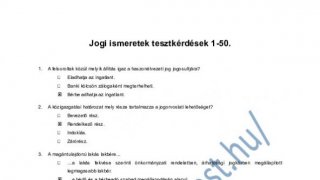 Megoldókulcs jogi ismeretek tesztekhez